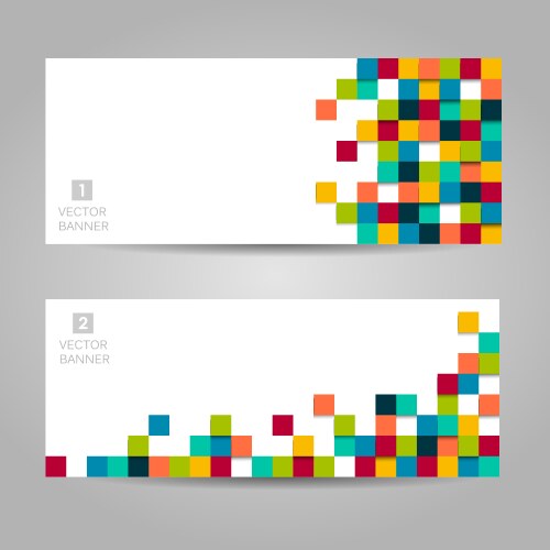 Banner with colorful squares vector image