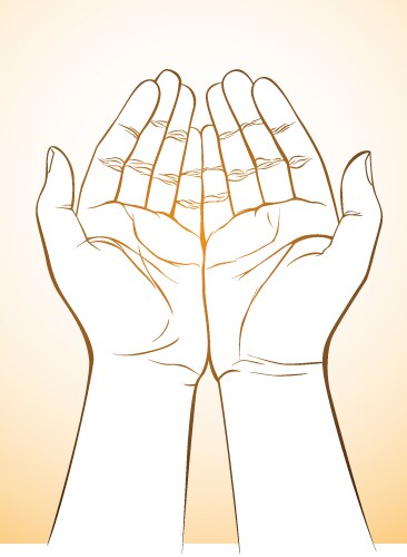 Hand holding vector image