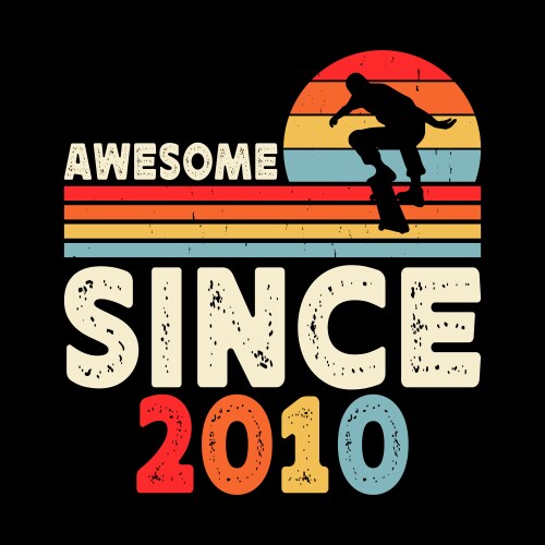 skater skateboard retro vintage t-shirt design vector image