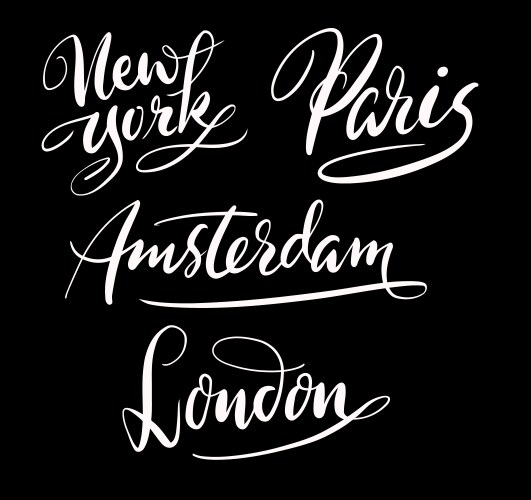 new york city hand written typography vector image