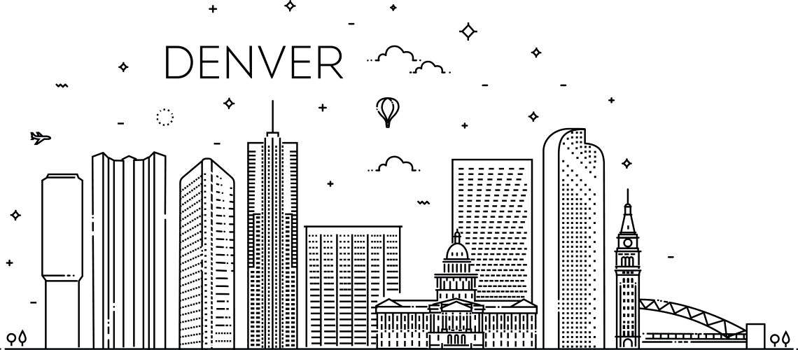 Colorado denver city skyline architecture vector image