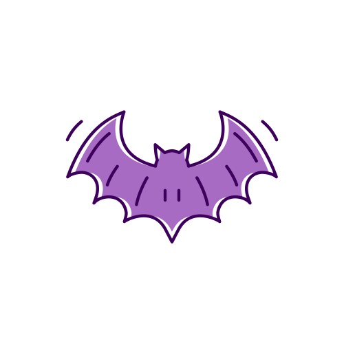 Bat icon colorful flat halloween symbols vector image