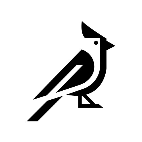 Elegant cardinal bird logo vector image