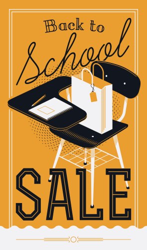 Back to school sale banner vector image