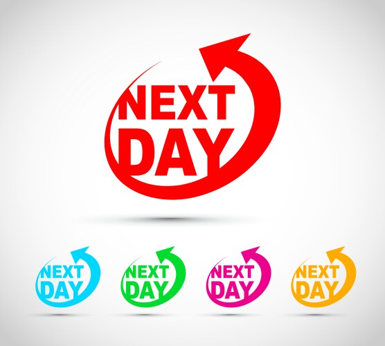 Next day icon set vector image