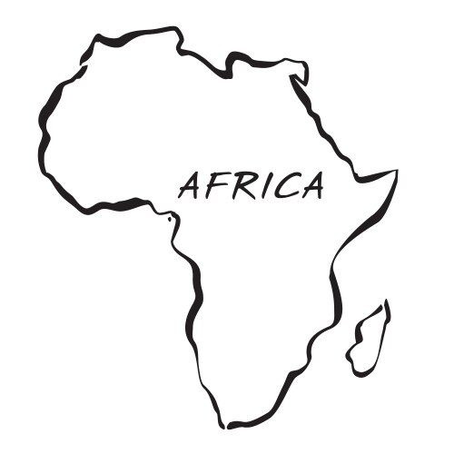 Black map of africa vector image