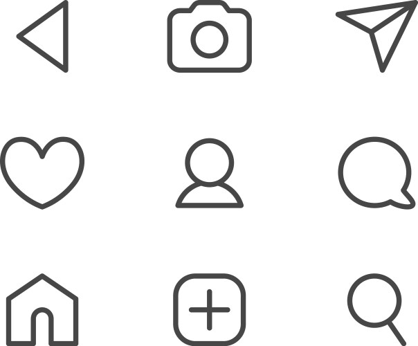 collection of user interface thin line icons vector image