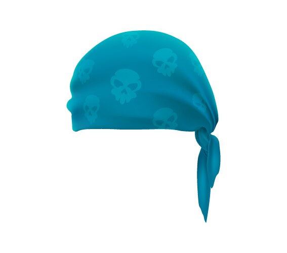 Cartoon pirate bandana hat blue textile headwear vector image