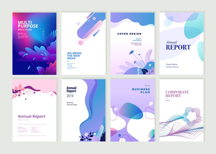 Set of brochure and annual report design templates vector image