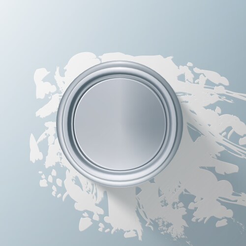 Paint jar bucket with splashes of white vector image