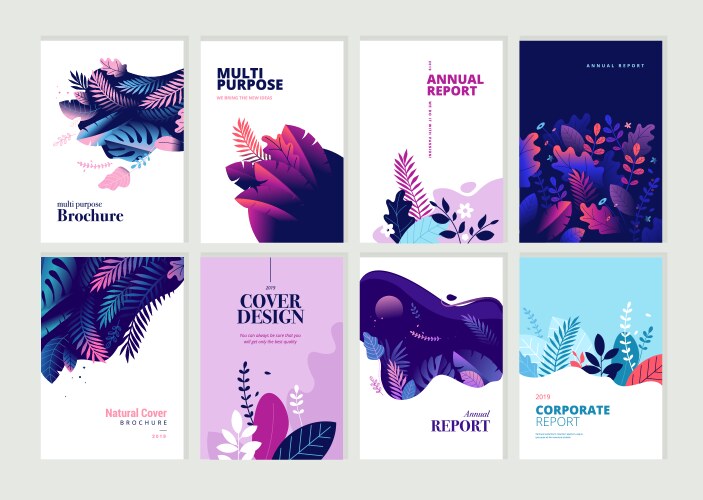 Set of brochure and annual report design templates vector image