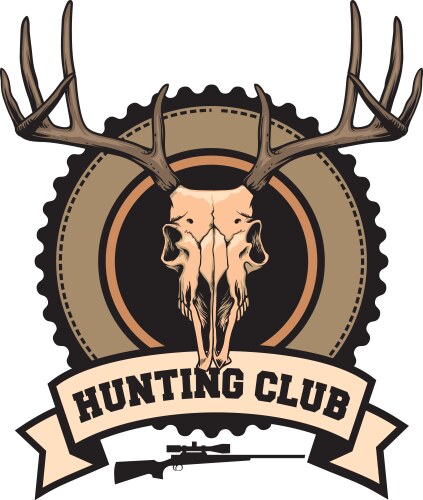 Hunting club design vector image