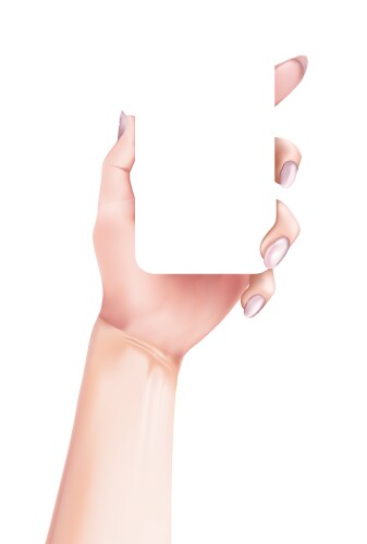 girl hand holding modern style smartphone vector image