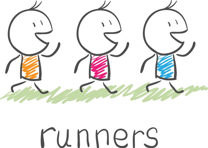 Runners vector image