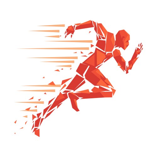 Fire running man vector image