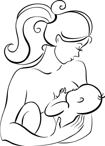 mother and baby vector image