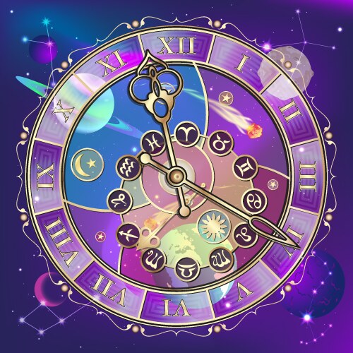 Watch with astrological signs vector image