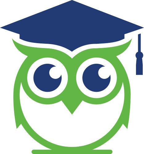 owl logo design with graduation hat vector image