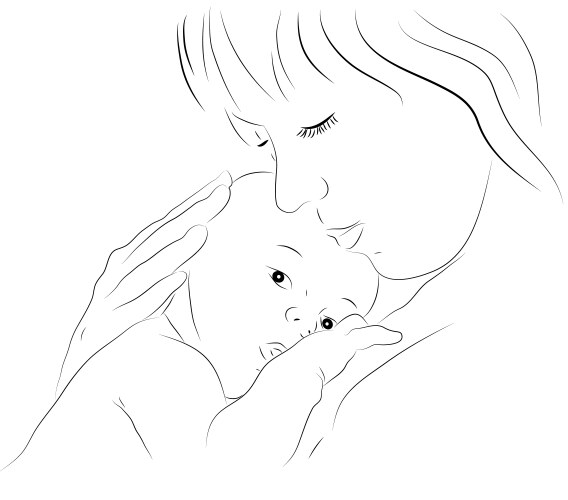 Mother and newborn vector image