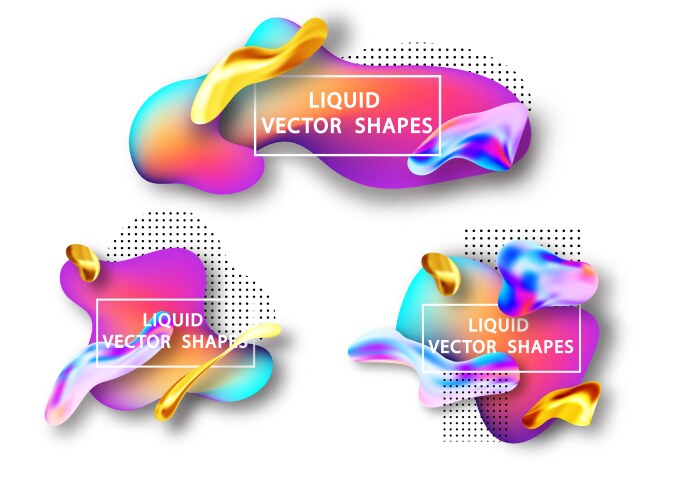 Fluid shape layout isolated template set vector image