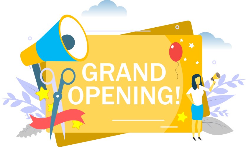 Grand opening flat style design vector image