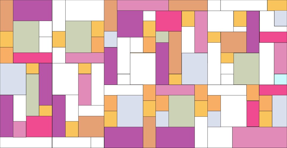 Mosaic pattern of rectangles and squares vector image