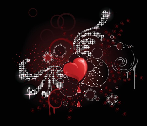 Glamour heart vector image