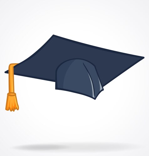 Mortarboard graduate hat cap cartoon vector image