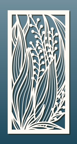 Laser cut panel template abstract floral pattern vector image