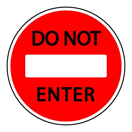 Do not enter sign vector image