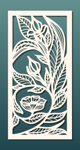 Laser cut panel template abstract floral pattern vector image