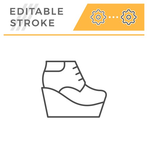 wedge boot editable stroke line outline icon vector image