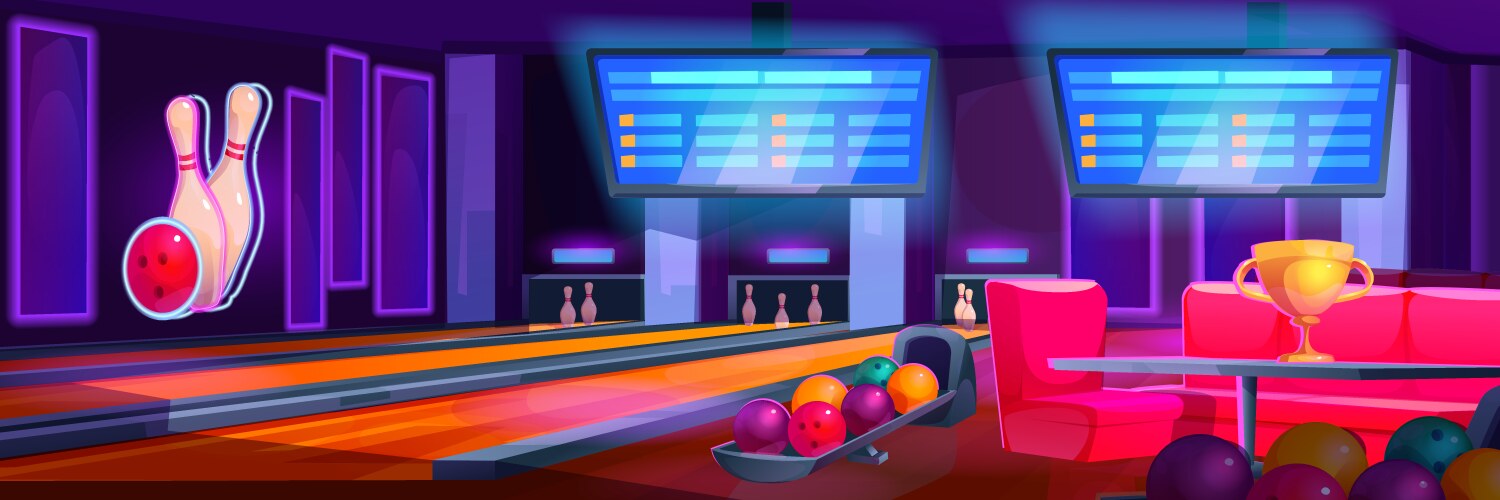 Bowling club interior vector image