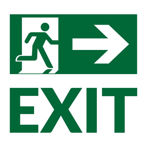 Exit sign green vector image