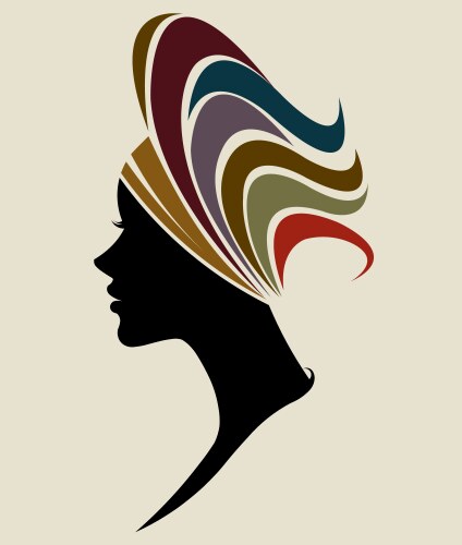 African women silhouette fashion models vector image