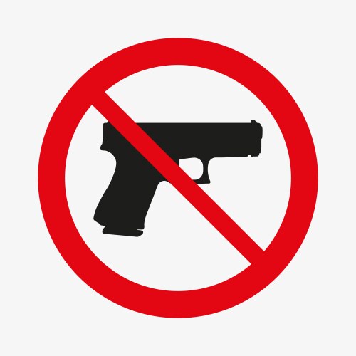 No gun sign using weapon prohibited vector image