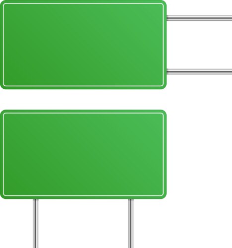 Blank green road signs vector image