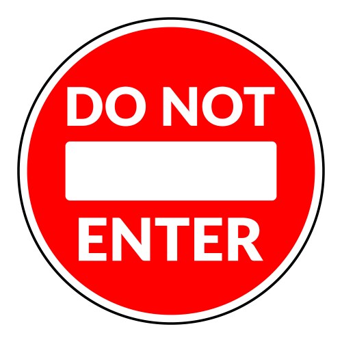 Do not enter sign vector image