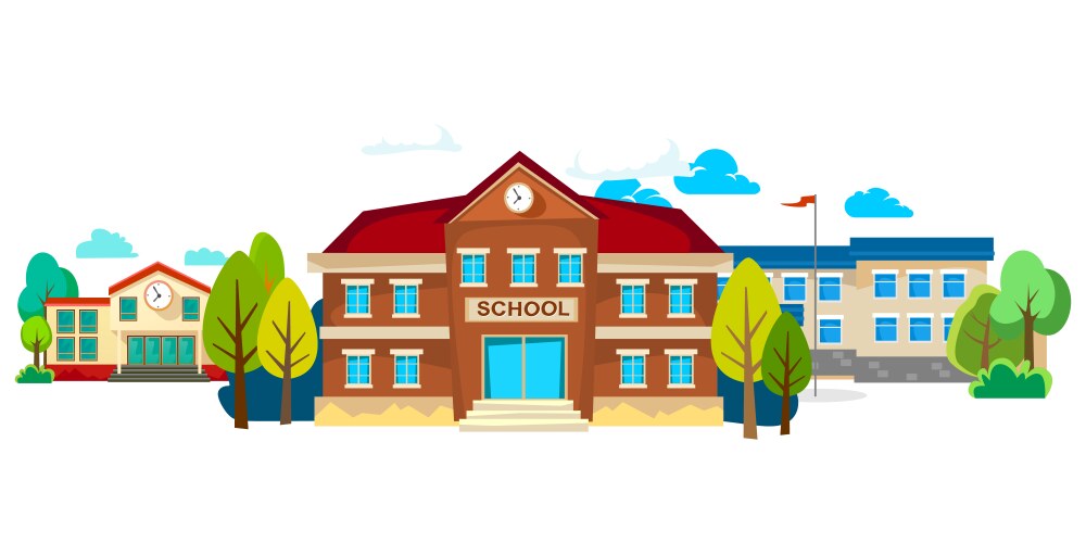 modern school buildings exterior student city vector image