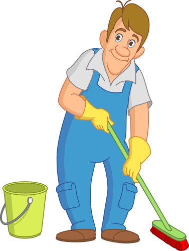 Cleaner man vector image