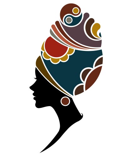 African women silhouette fashion models on white vector image