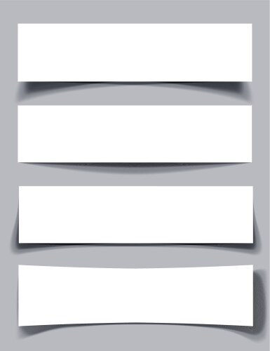 Set of paper banners with shadows vector image