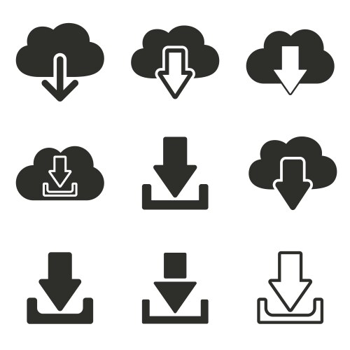 download icon set vector image