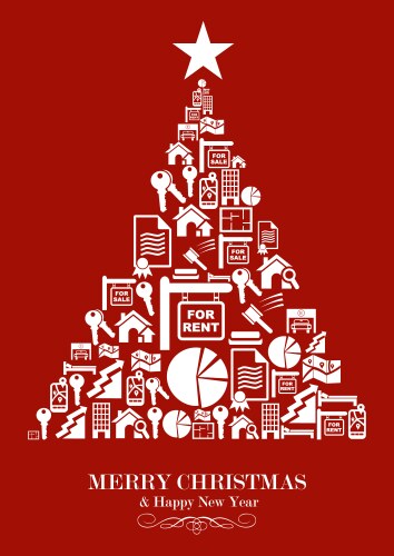 Real estate industry christmas tree vector image