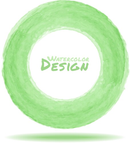 Hand drawn watercolor light green circle design el vector image