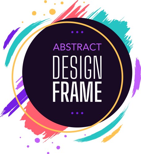 Abstract design frame round with watercolor vector image