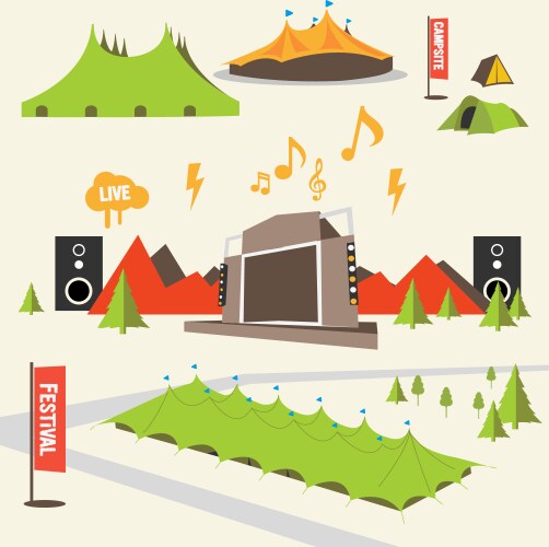 Summer music festival graphics vector image