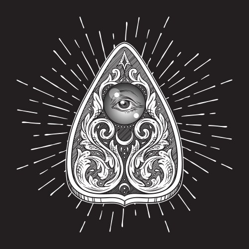 Ouija board mystifying oracle planchette vector image