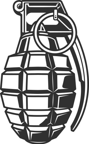 Vintage military hand grenade concept vector image