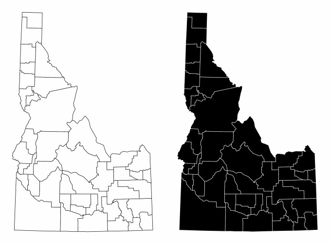 Idaho administrative maps vector image